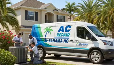 Professional AC repair technician servicing air conditioner unit in Durham, NC