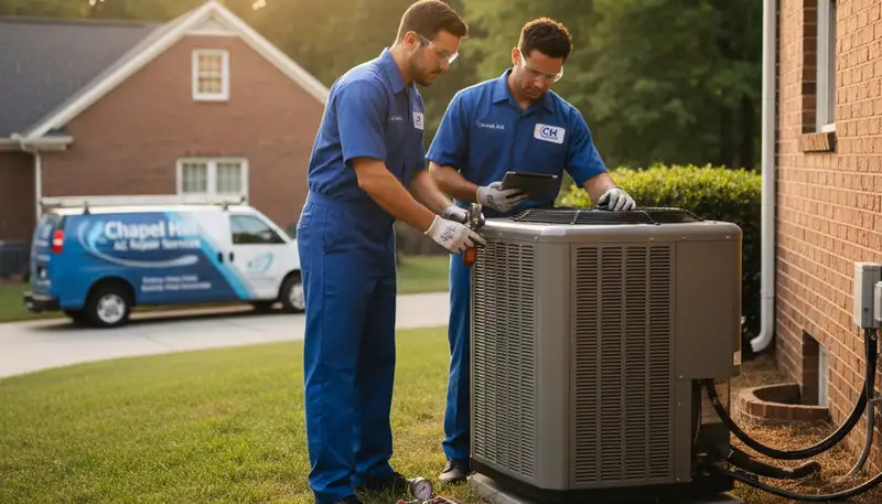 HVAC technician providing professional AC repair service in Durham NC homes