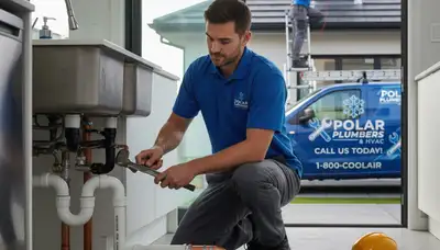 Plumber repairing water line in Durham NC home | Five Star Cooling plumbing and AC repair services